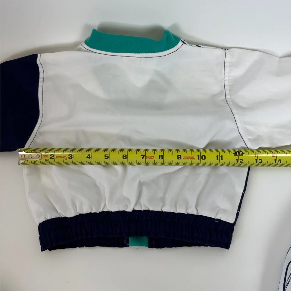 Vintage 18 Months Baby‎ Toddler 2 PC Outfit Set Sail Boat Nautical Teal & Navy
